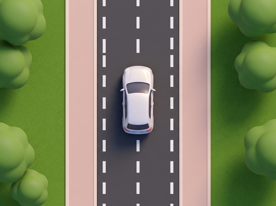 Op een middenrijbaan rijdt u in het midden, tussen de dubbele onderbroken strepen. U mag alleen tijdelijk naar de kantstroken uitwijken om tegenliggers te kruisen.