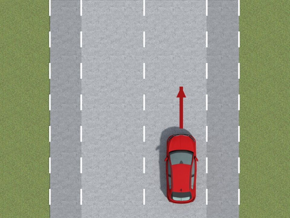 Under normal circumstances, the bright red car must keep to the right lane. Driving or remaining in the left lane without a valid reason is an offence.
